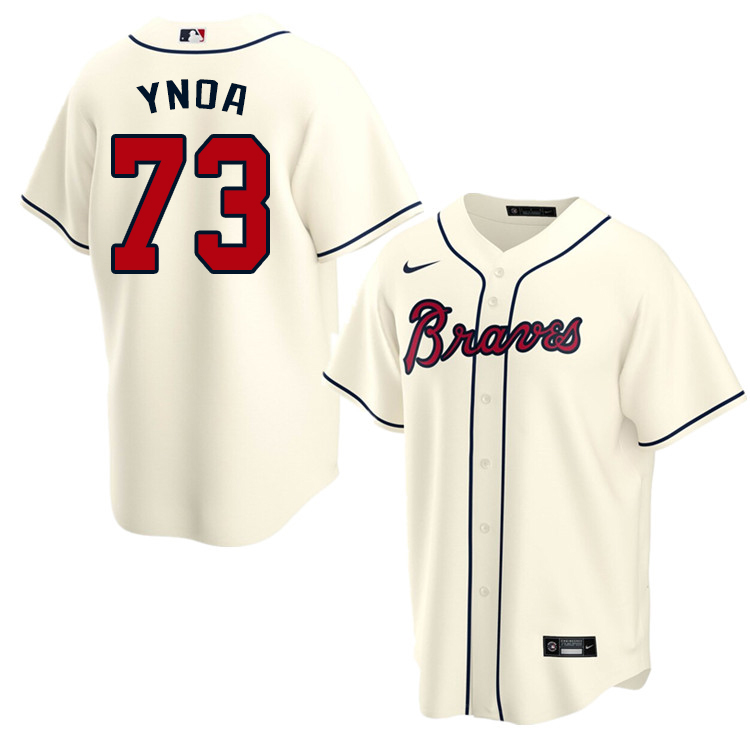 Nike Men #73 Huascar Ynoa Atlanta Braves Baseball Jerseys Sale-Cream